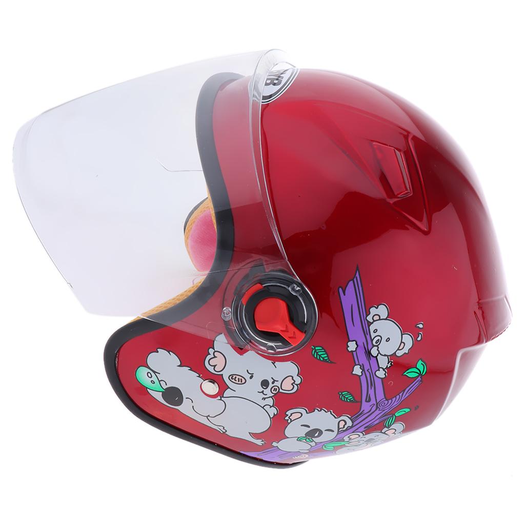 Kids Helmet Motorcycle Helmet Cute Cartoon Bike Helmet  B-Purple