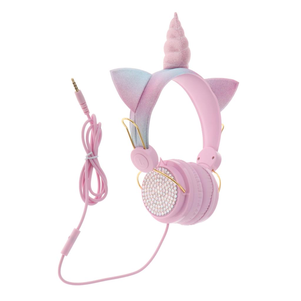 2x Unicorn Headphone With Microphone Girls Kids Stereo Earphone 