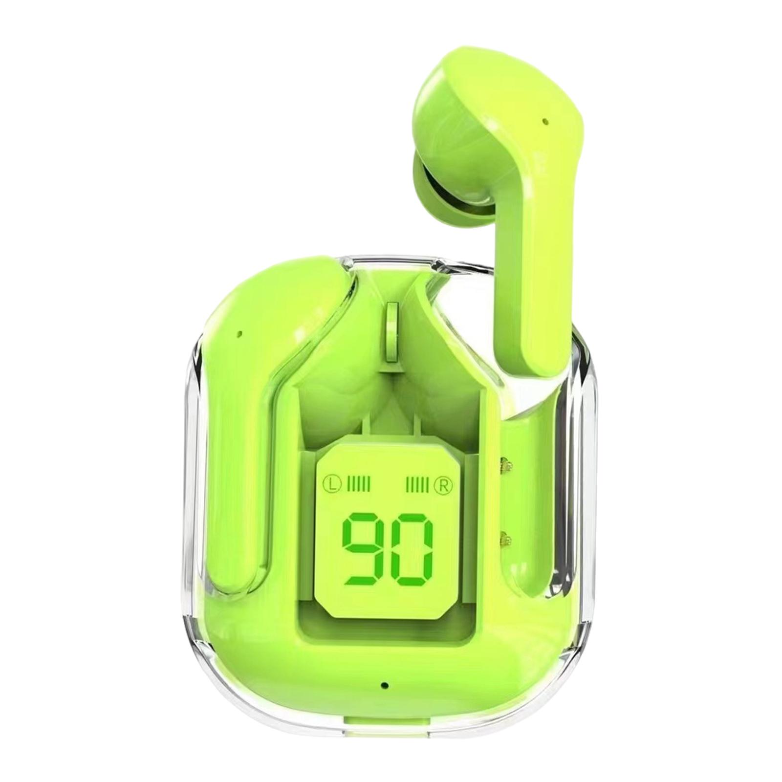 Wireless Earbuds LED Display Bluetooth Headphones for Running Office Fitness Green
