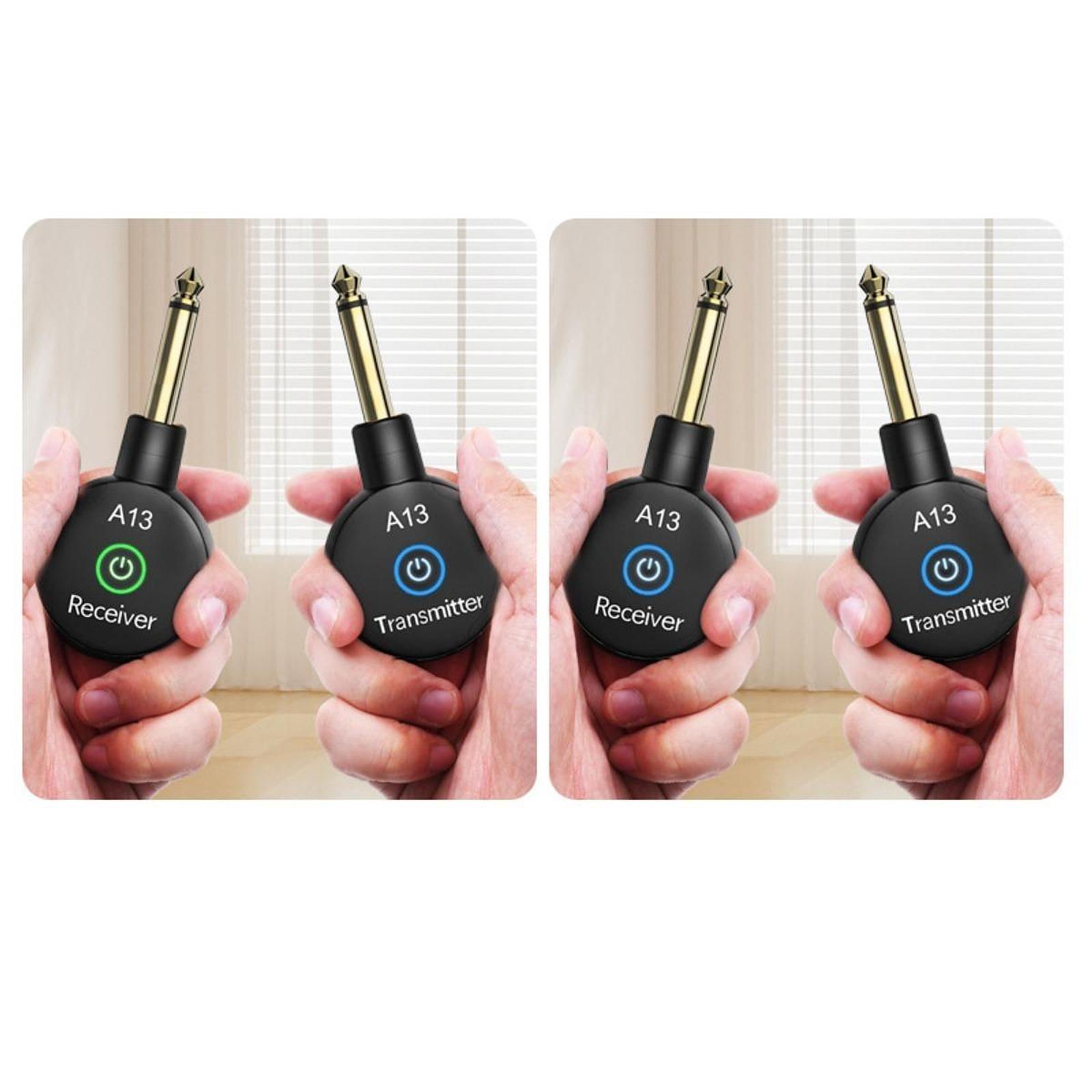 Mini Audio Wireless Guitar Transmitter Receiver Black Multipurpose Accessory