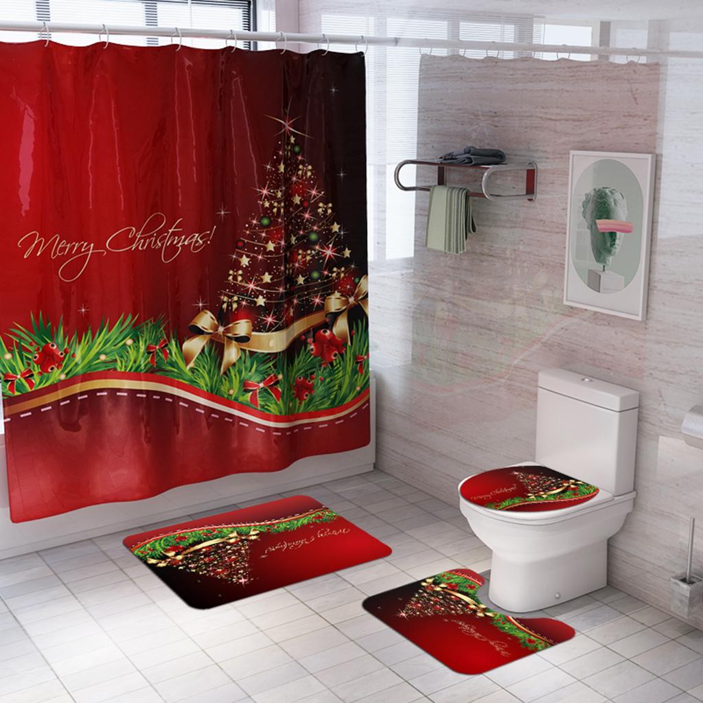 3pack Bathroom Set Rug Mat Toilet Lid Cover Non Slip Bathmats Tree