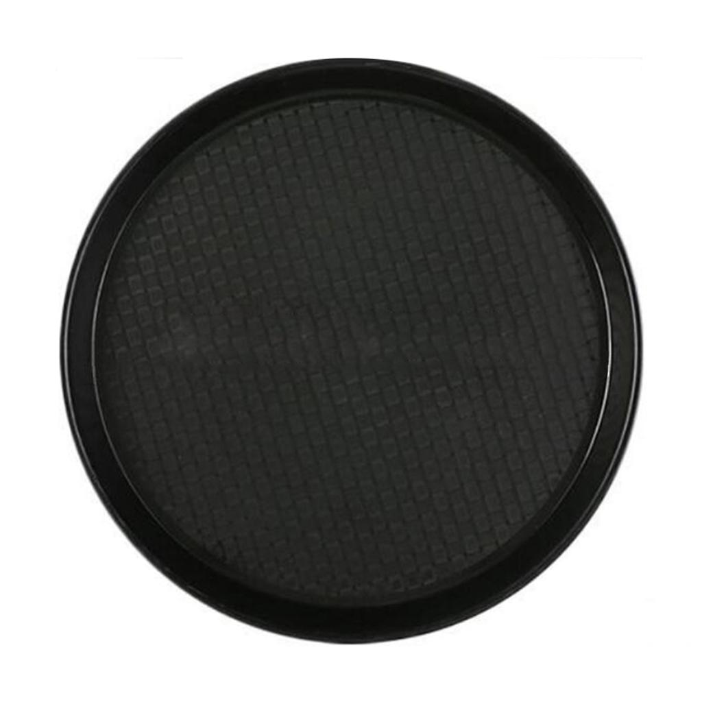 Serving Tray Fast Dinner Server Kitchen Catering Tableware Round Black