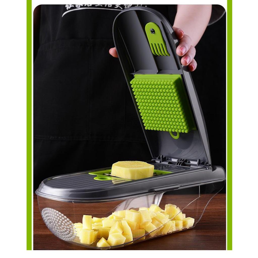 Portable Fruit Vegetable Chopper Carrot Veggie Ginger Dicer with Hand Guard