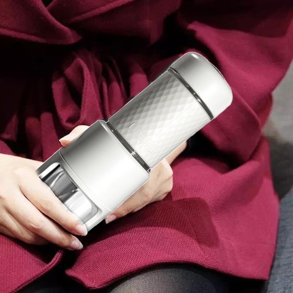 Portable Espresso Machine Manually Operated for Travel Hiking Use  white