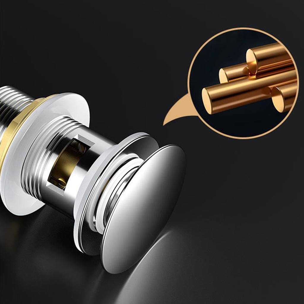 Bathroom Drain Sink Brass Stopper Plumbing Pipe Kit L with Overflow