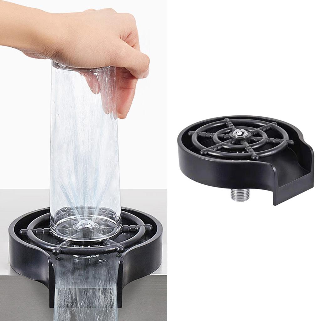 Coffee Cup Glass Rinser Cleaner Beer Pitcher Bar Automatic Washer Black