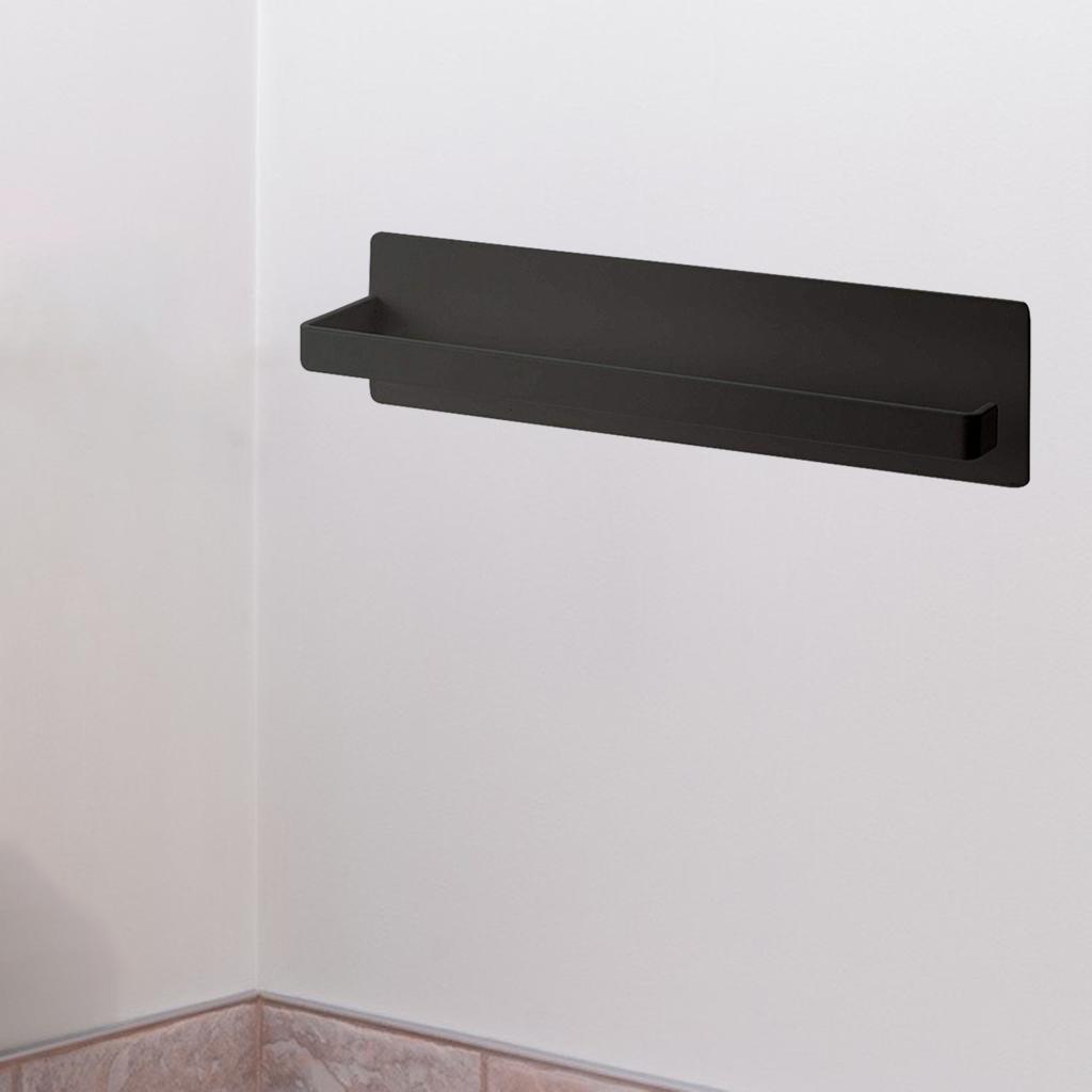 Magnetic Backing Paper Roll Holder Tissue Roll Towel Hanger Toilet Organizer Black
