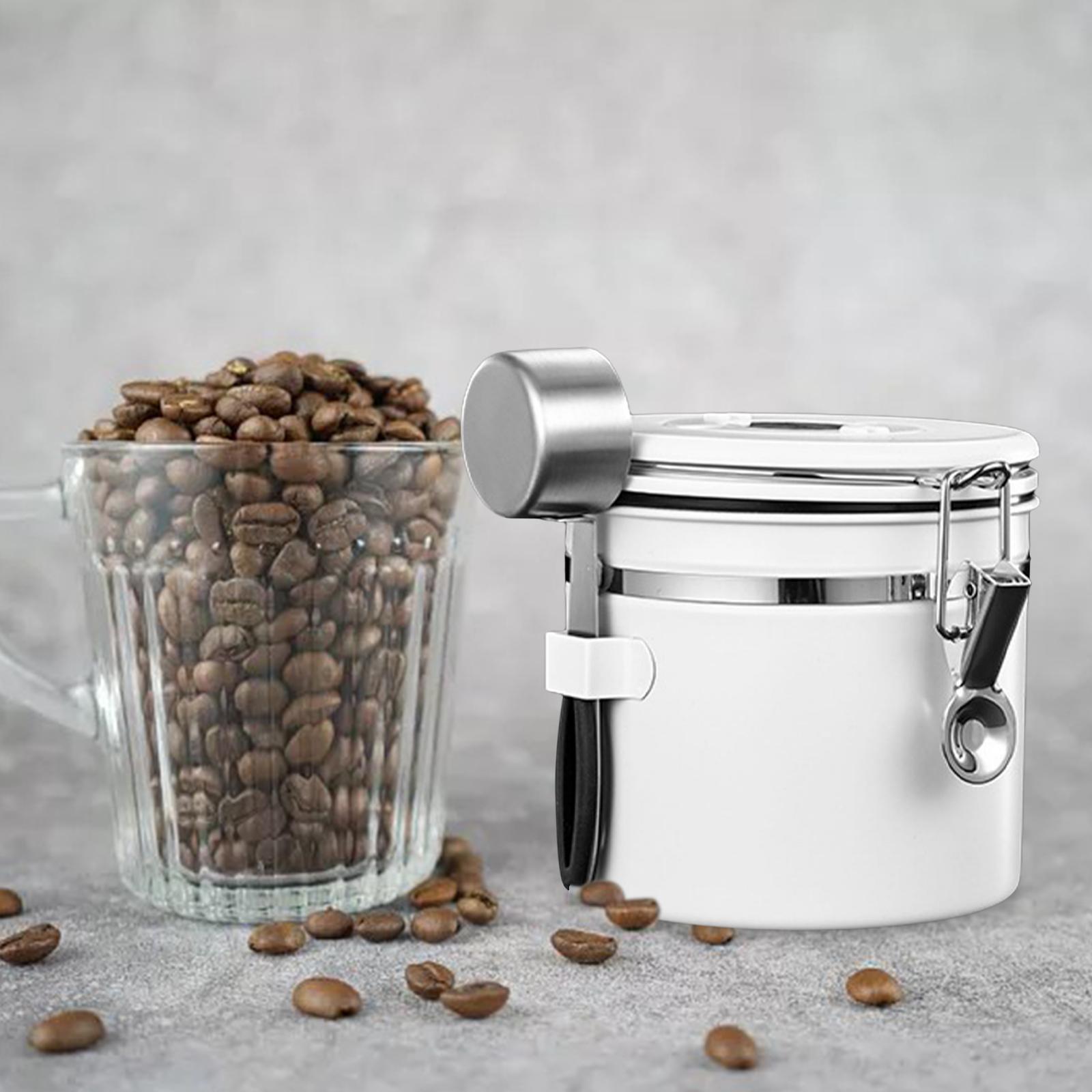 Home Airtight Sealed Canister with Spoon for Coffee Beans Stainless  1200ML
