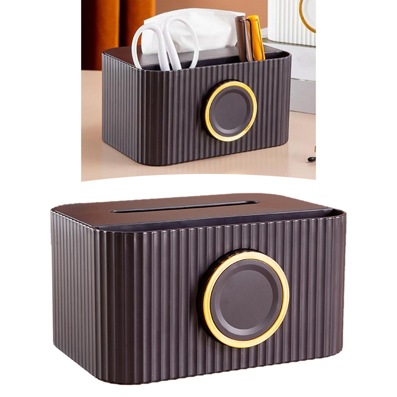 Multipurpose Tissue Box Cover Remote Controller Organizer Phone Holder Purple