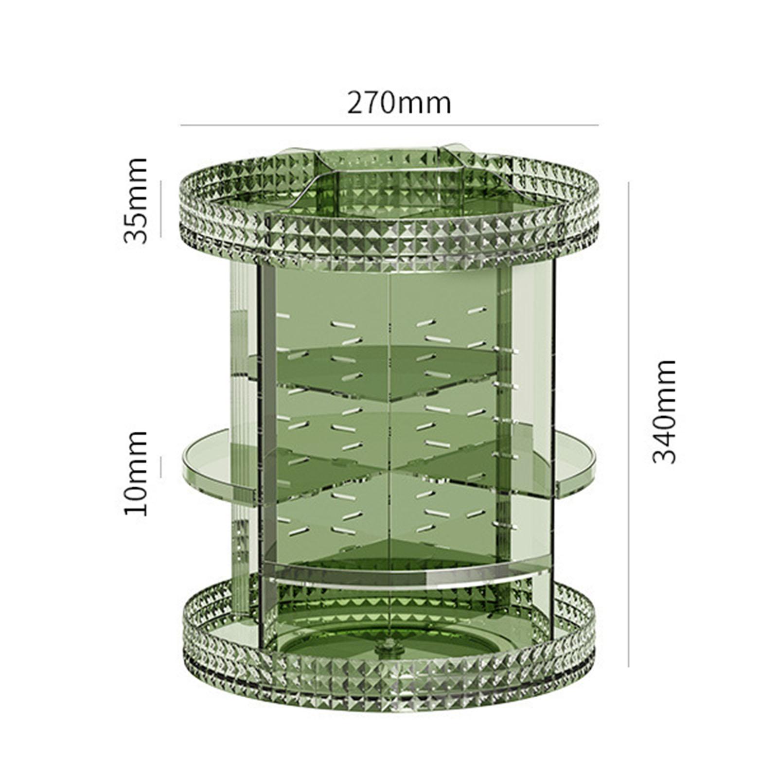 Makeup Organizer Adjustable Spinning for Jewelry Bedroom Vanity green