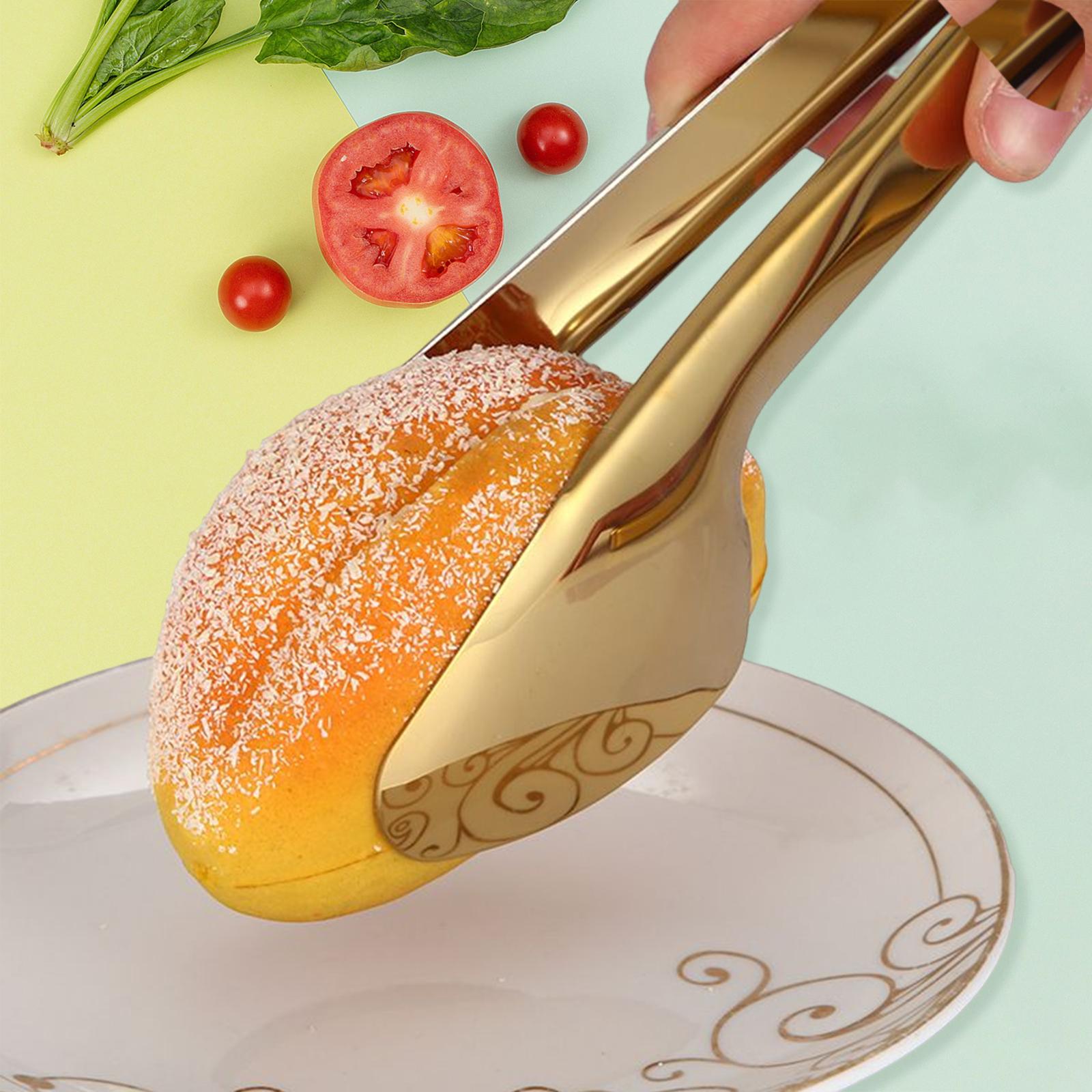 Kitchen Tongs Stainless Steel Salad Tongs for Vegetables Barbecue Style B