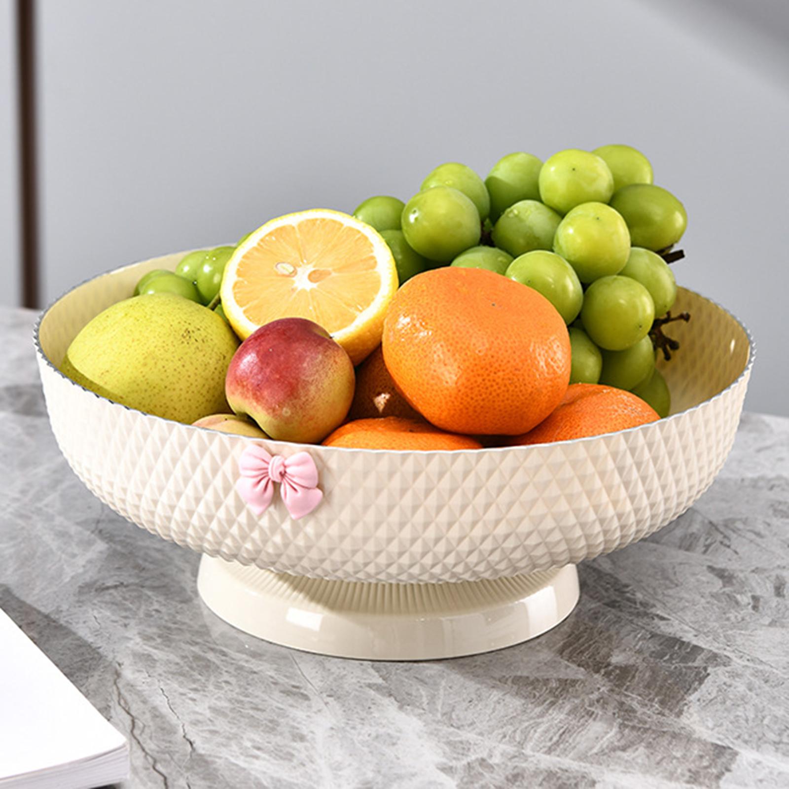 Fruit Basket Drainage Vegetable Strainer Plate for Restaurant Buffet Kitchen Beige