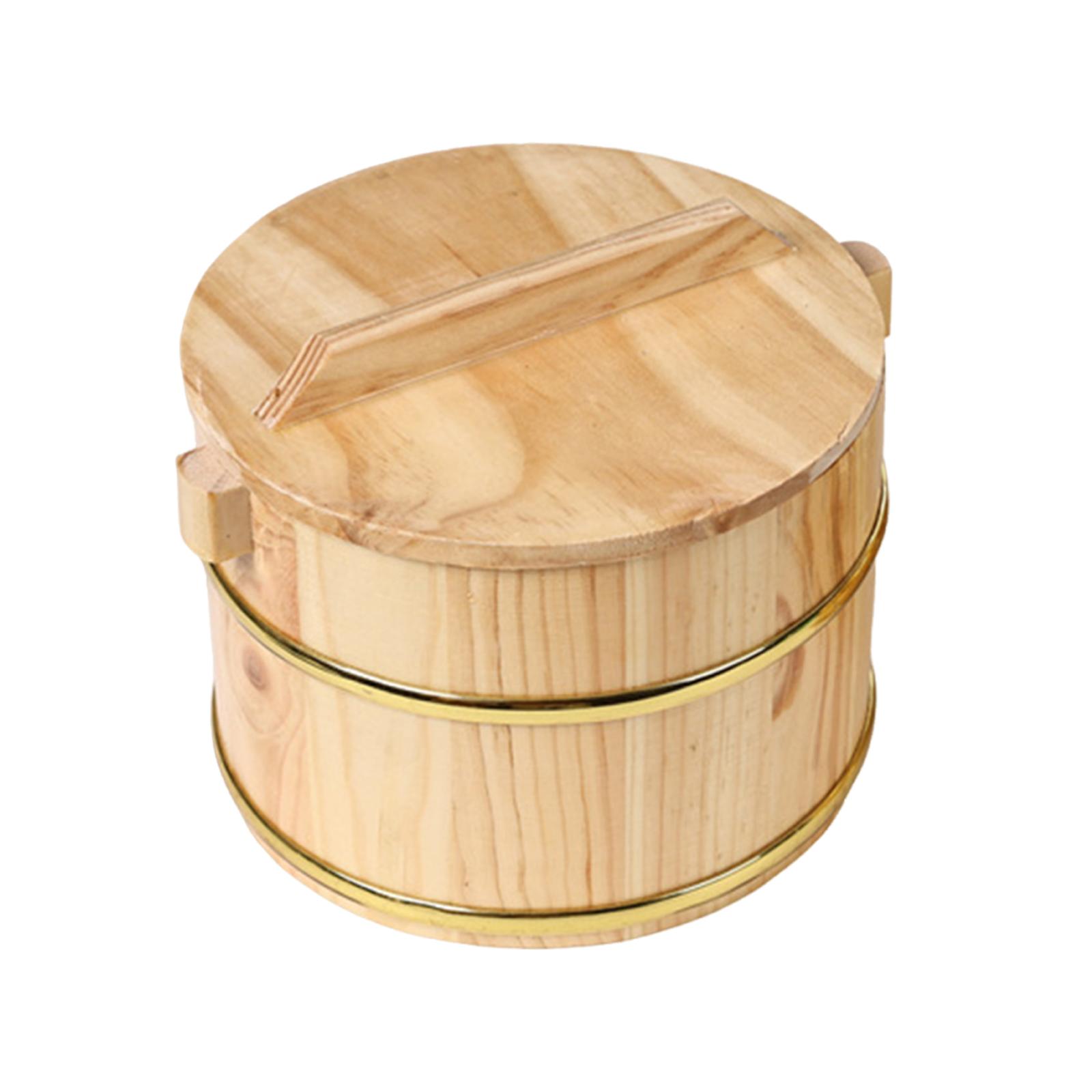 Wooden Rice Bucket with Cover