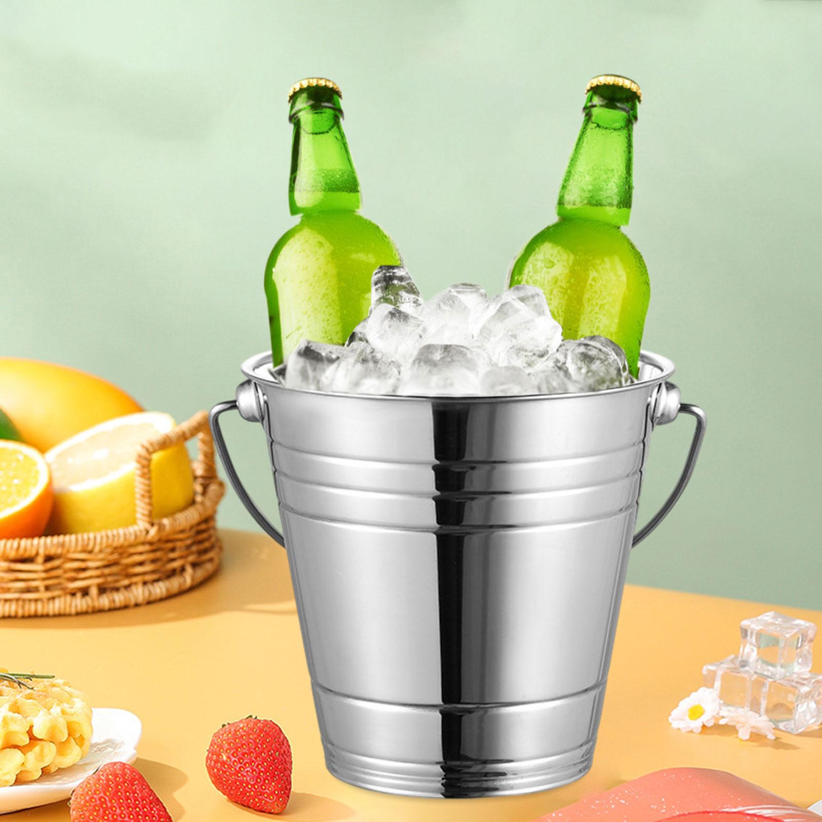 Stainless Steel Ice Bucket Multiuse for Family Gatherings Restaurant Parties 2000ML