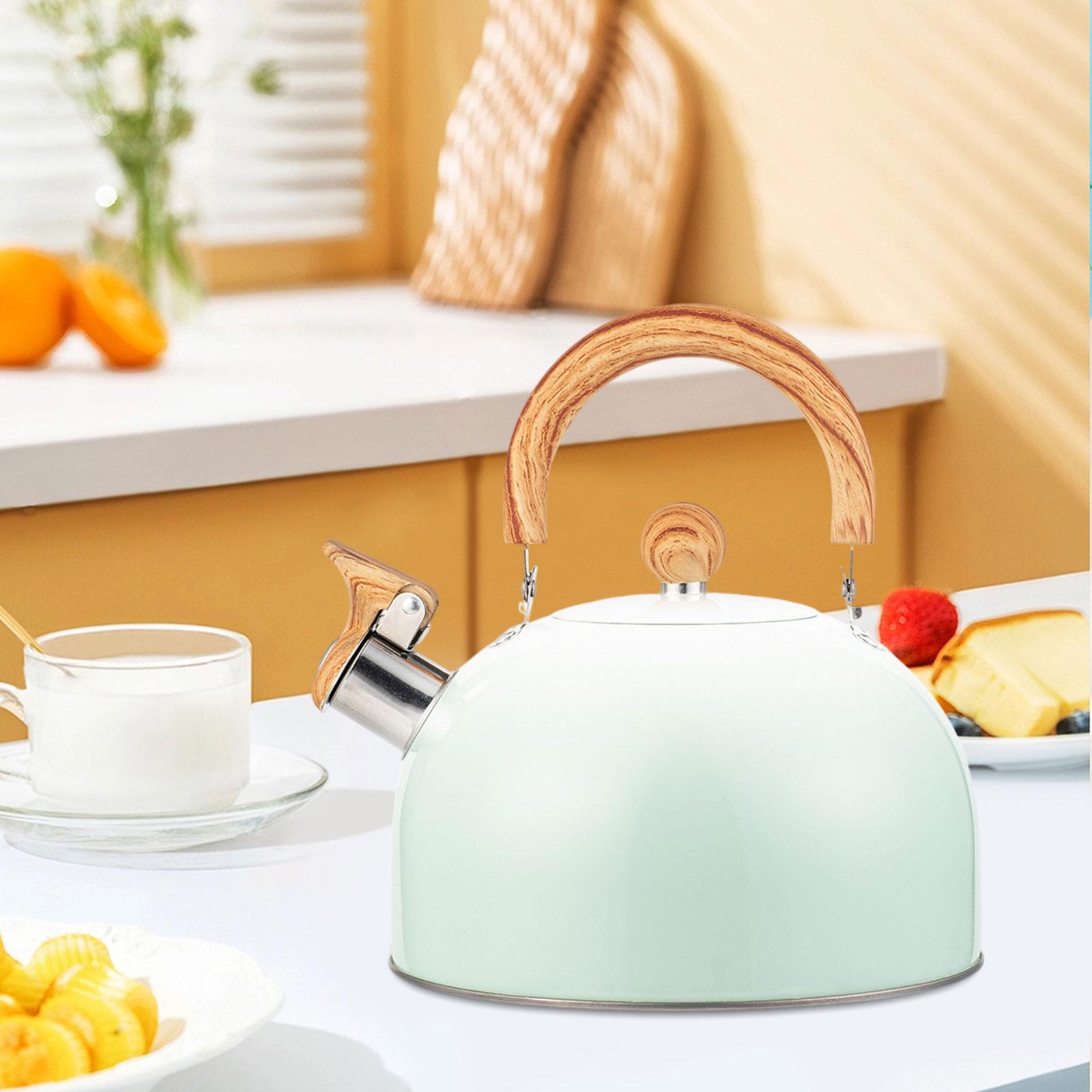 Multifunctional Whistling Kettle 3L Hiking Teapot for Picnic Camping Kitchen green