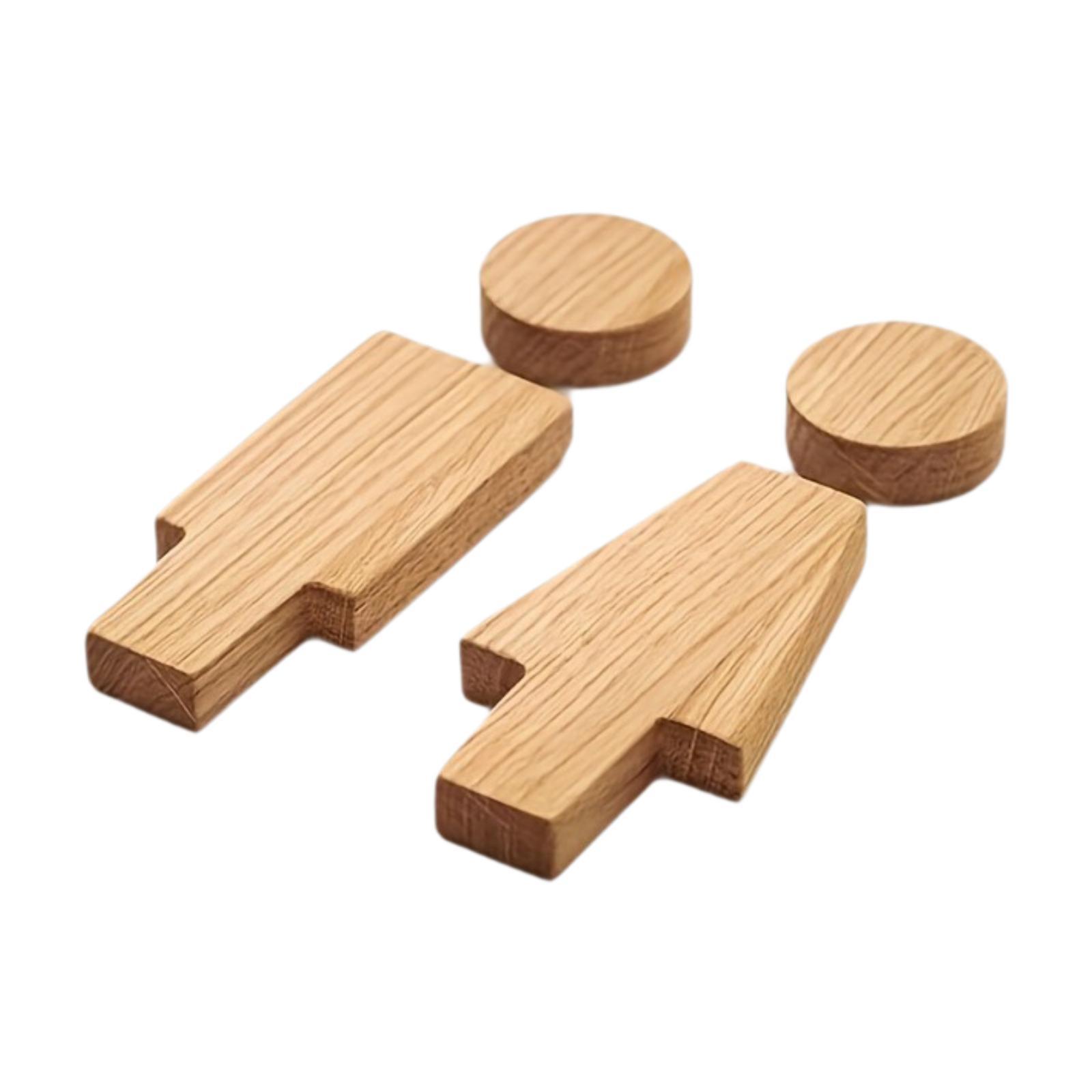 Wooden Lavatory Sign Plate