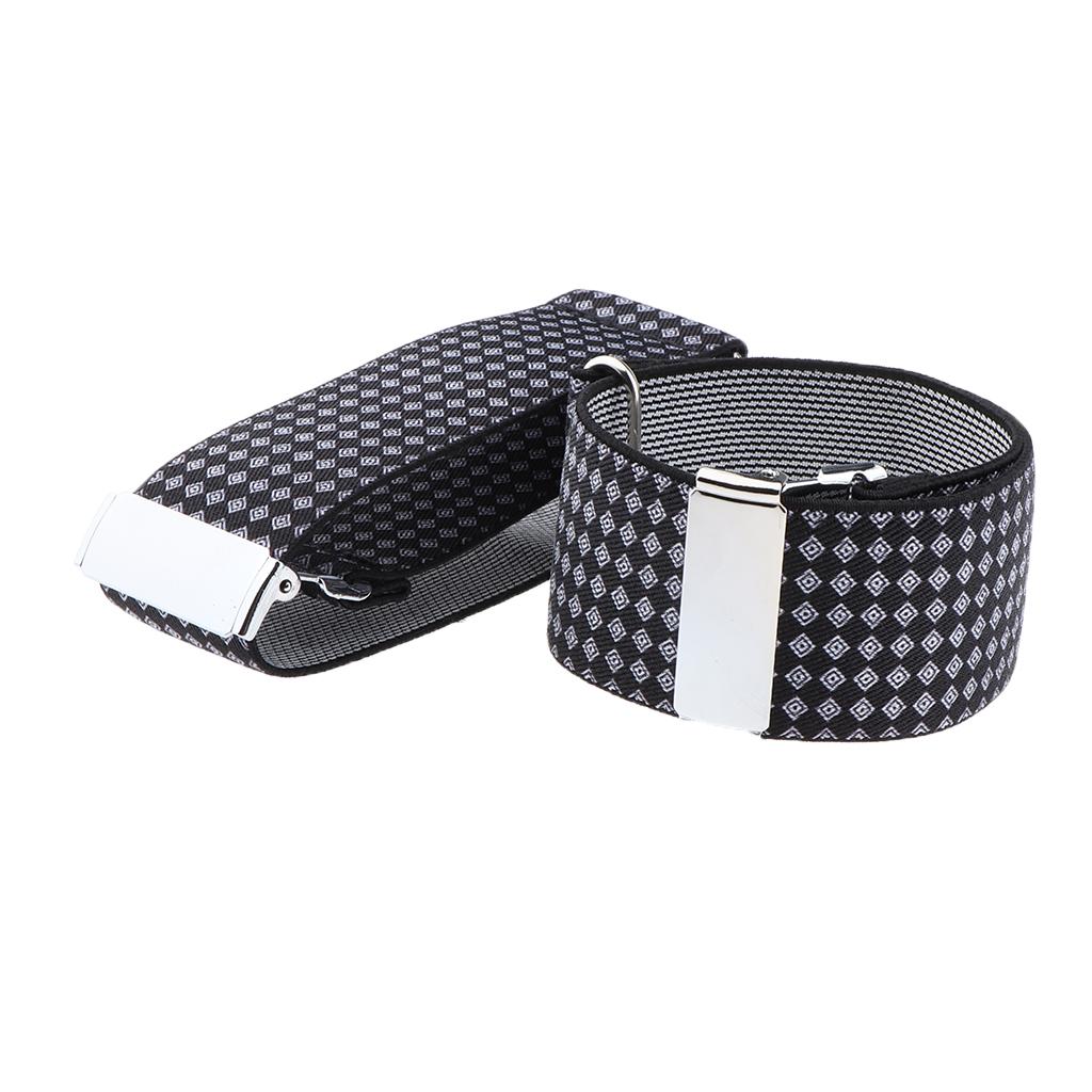 Anti-slip Elastic Shirt Sleeve Holders Polka Dot Armbands Garters Black