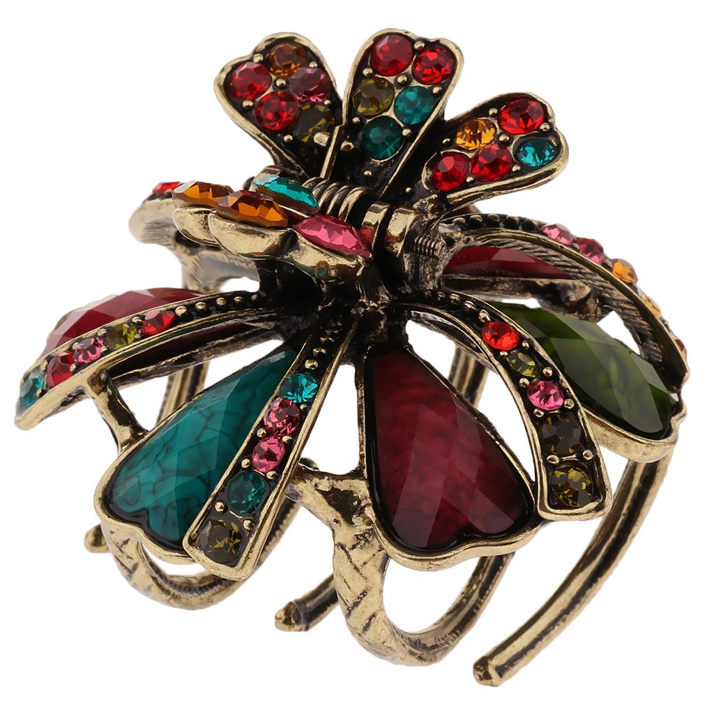 Rhinestone Flower Hair Claws