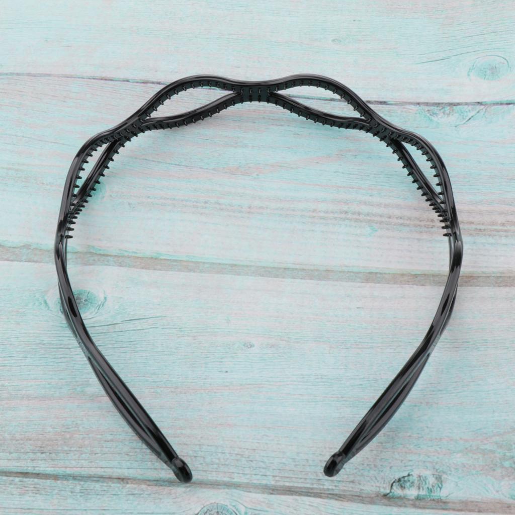 Handmade Hair Band Hollow Wave Hair Hoop Headband Hair Accessory Black