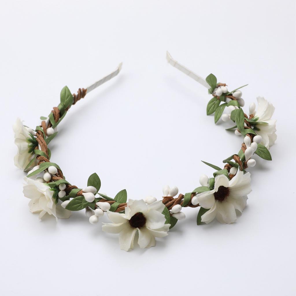 Flower berry Hairwear Headband bridal wedding floral hairhoop  beige