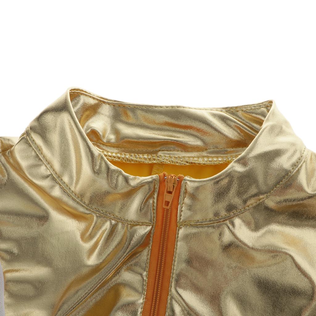 Women Patent Leather Plus Size Bodysuit Sleeveless Zipper Jumpsuit M