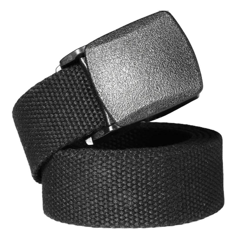 Outdoor Breathable Men Nylon Waist Belt Slide Buckle Black