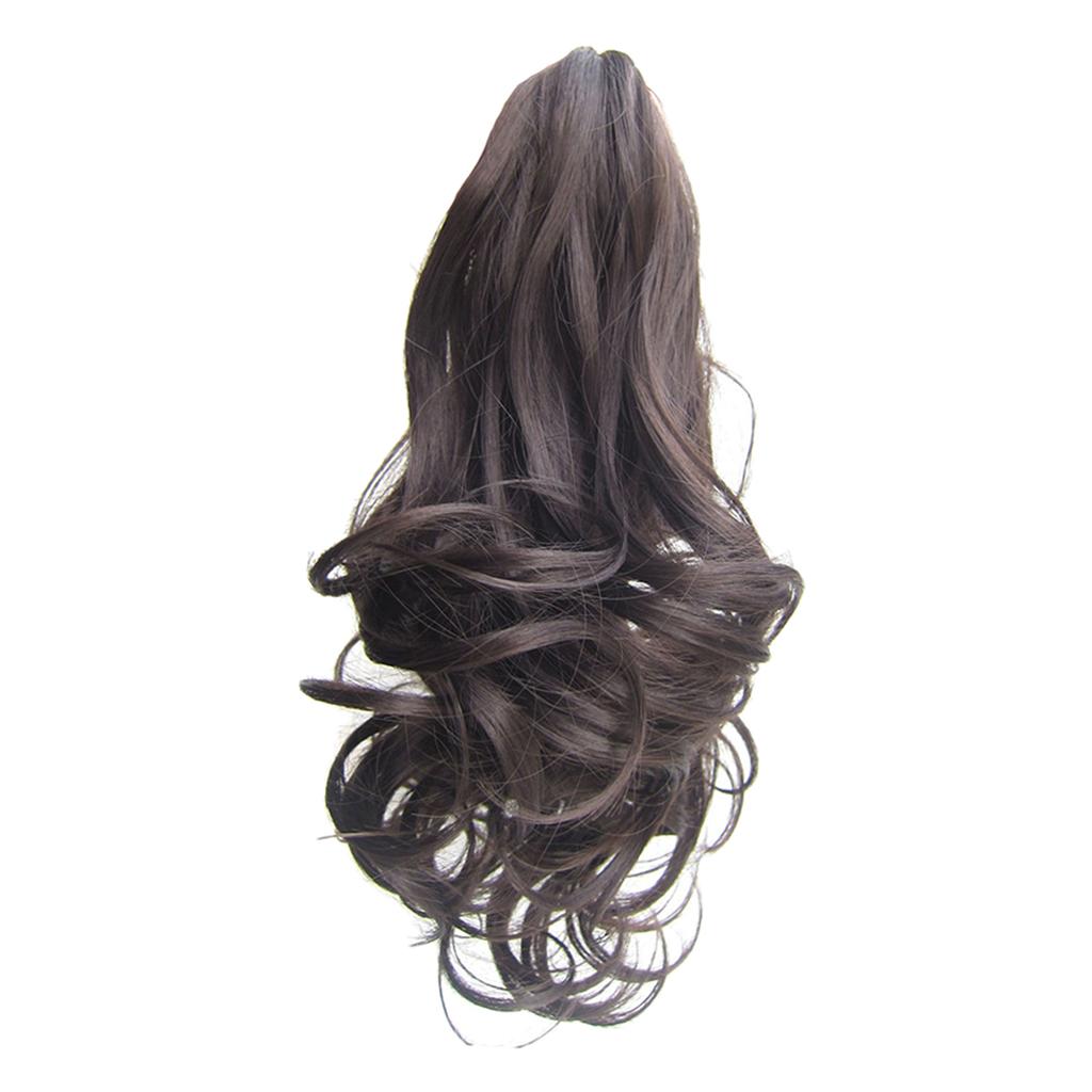 Women Clip-On Ponytail Hair Extension Curly Claw Hair Clip On C