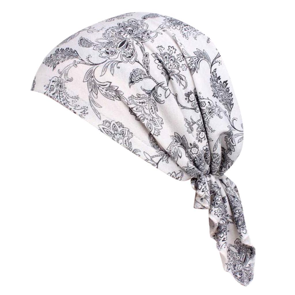 Women Muslim Turban Cancer Chemo Cap Head Scarf Cover Hat 2-piece