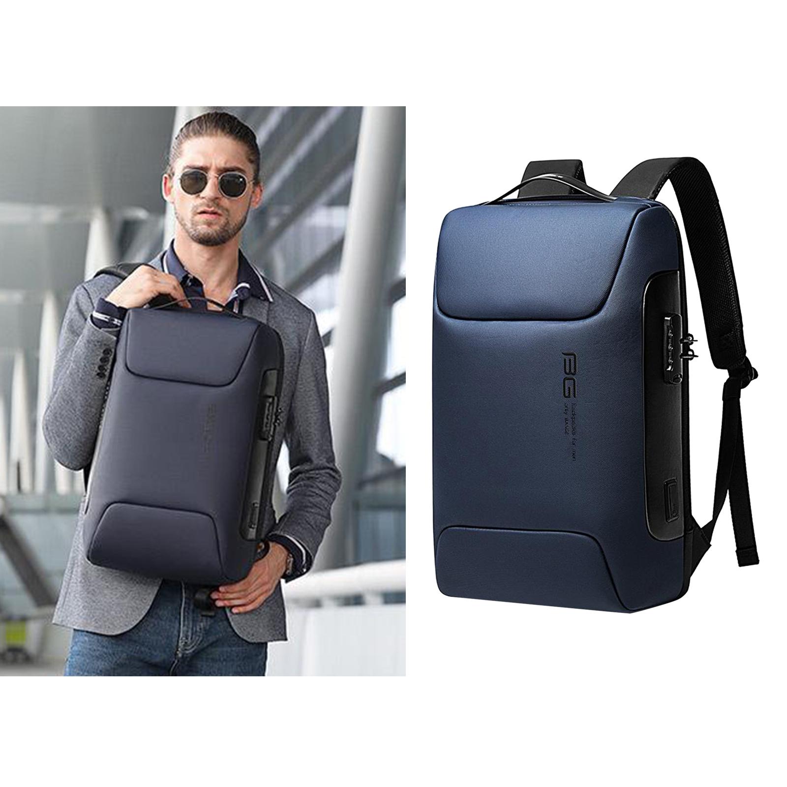 Anti-Theft Laptop Backpack External USB Charge Port Casual Travel Blue