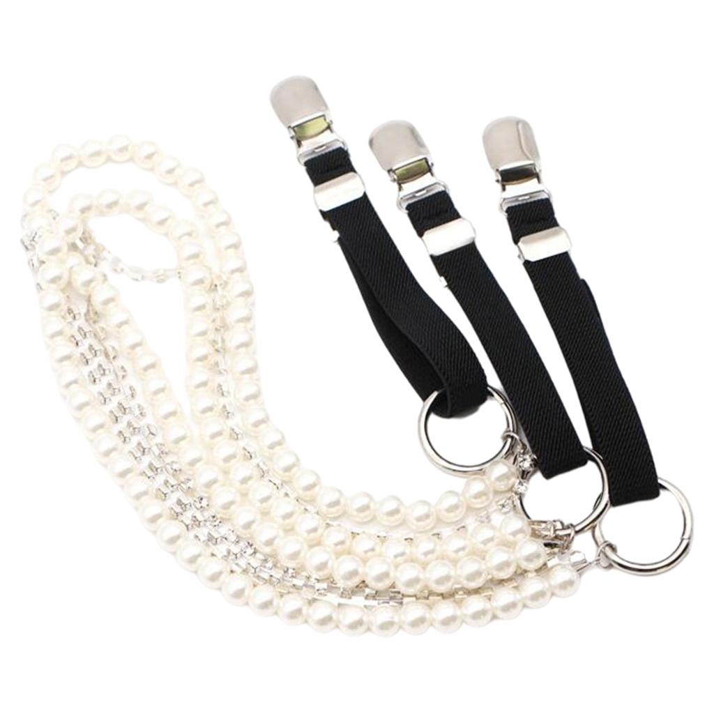 Punk Style Suspenders Pearl Strap