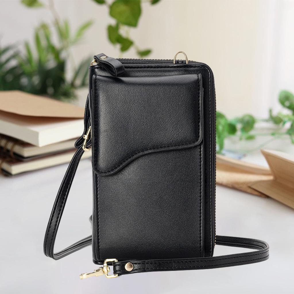 Women Crossbody Cell Phone Shoulder Bag Pouch Handbag Purse Wallet Black