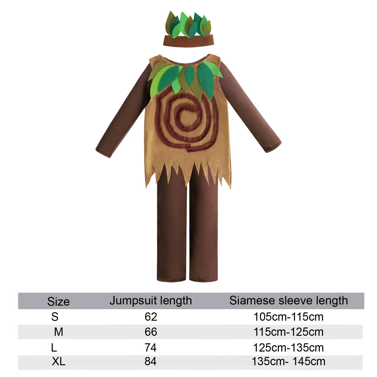 2xChildren Tree Costumes Headdress Vest Romper for Halloween Show Festival XL