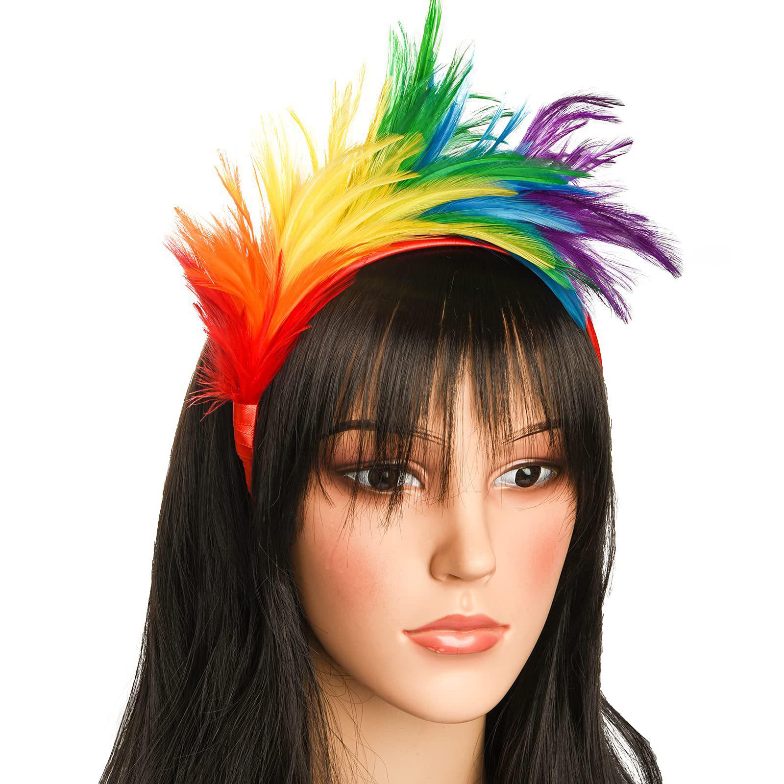 Feather Headband Hair Band Vintage for Festivals Halloween Stage Performance B