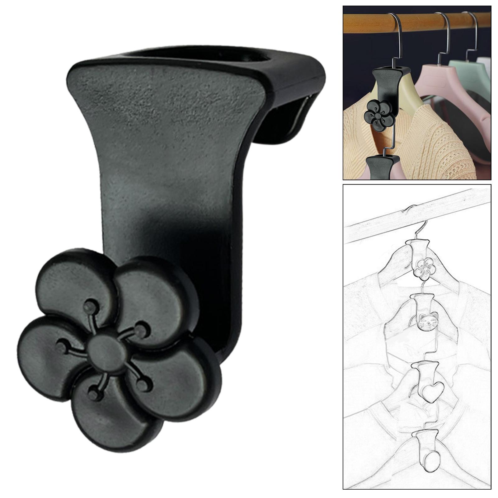 Clothes Hanger Connector Hooks Closet Hangers Organizer Space Saving Clips Flower