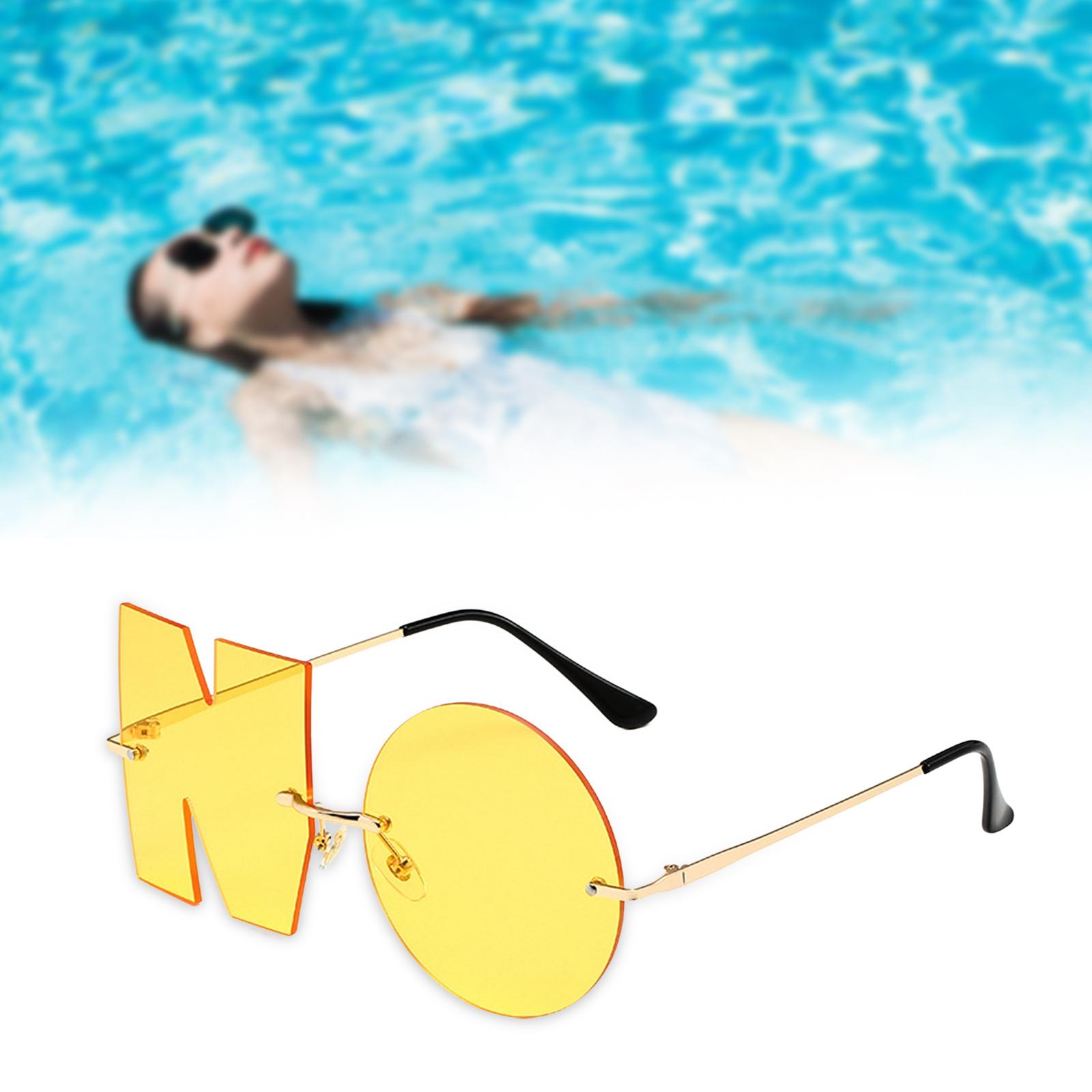 Letter No Sunglasses Streetwear Summer Sun Glasses for Party Vacation Yellow