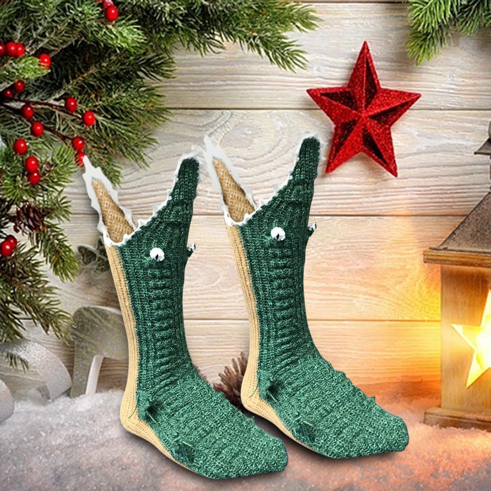 Knitted Crocodile Socks Thick Warm Cartoon Christmas Funny Cute Animal Socks