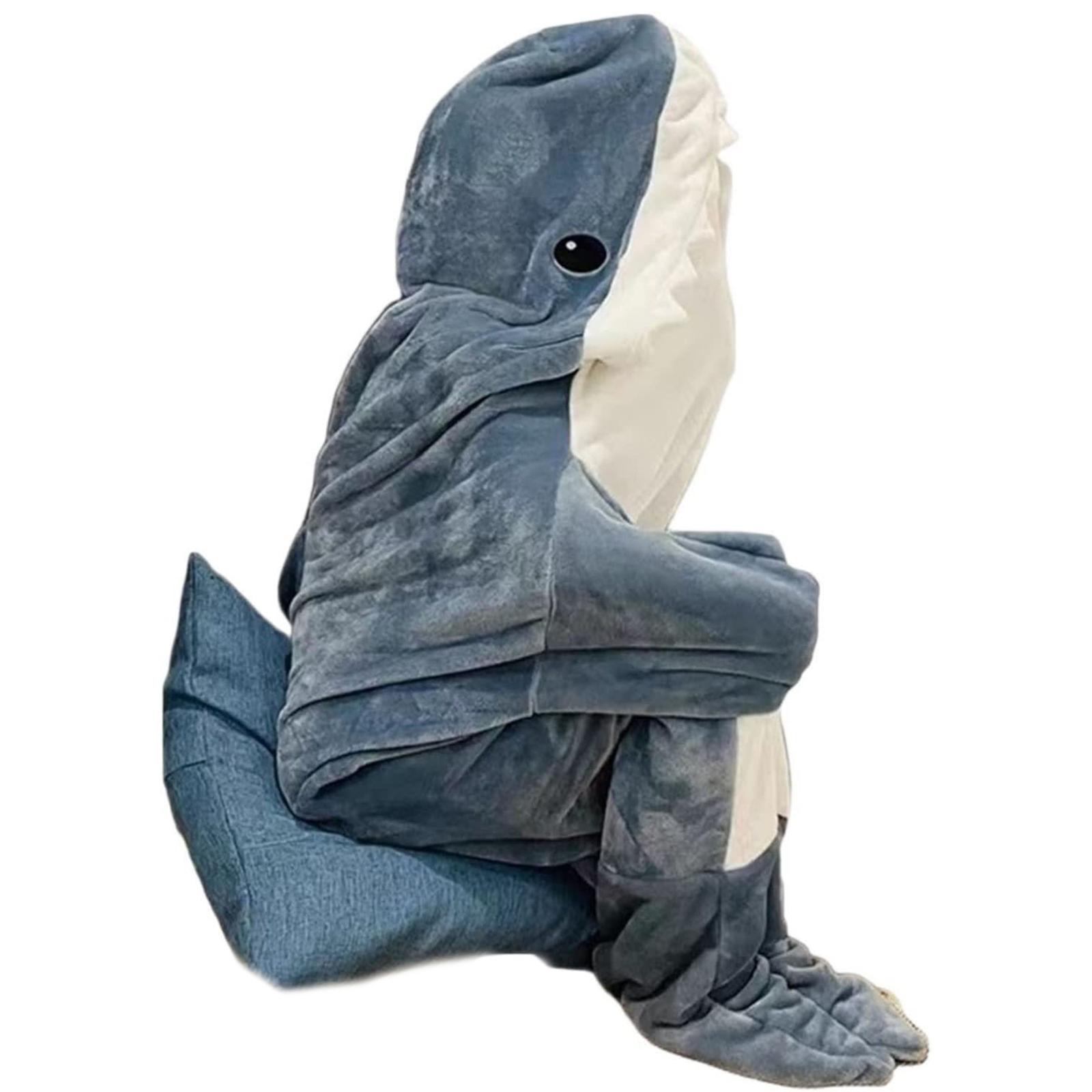 Wearable Shark Blanket Cosplay Hoodie Sleepwear for Celebration Easter Party 190cm