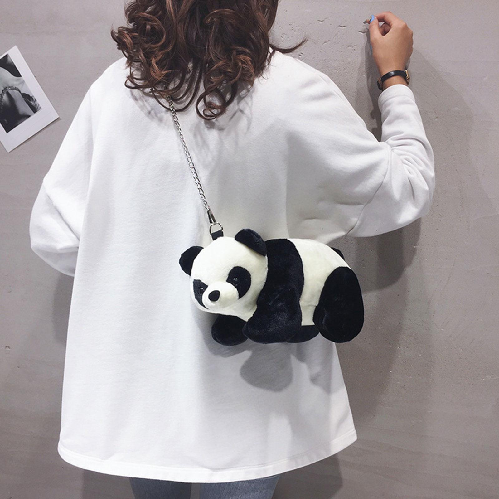 Panda Crossbody Bags Pouch Satchel Soft Plush Animal Lady Women Shoulder Bag