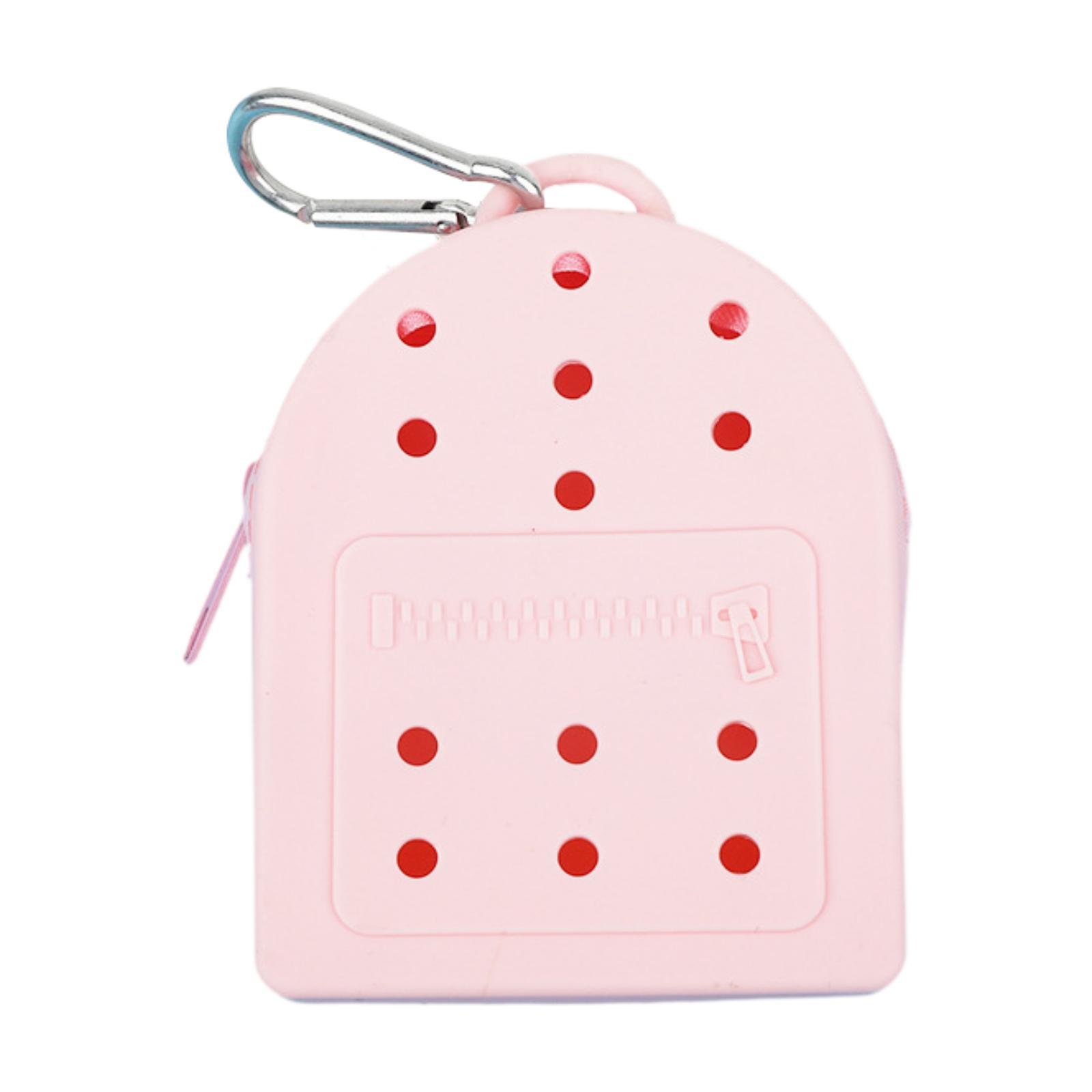 Silicone Wallet Waterproof Zipper Small Storage Bag Lightweight Womens Purse Pink