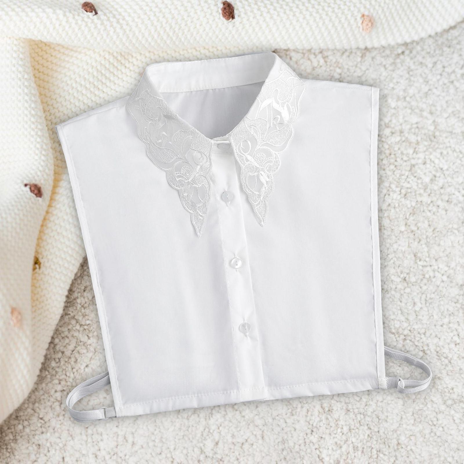 Women False Collar Skirt Embroidery Underneath Lace Sweater Vest Fake Collar