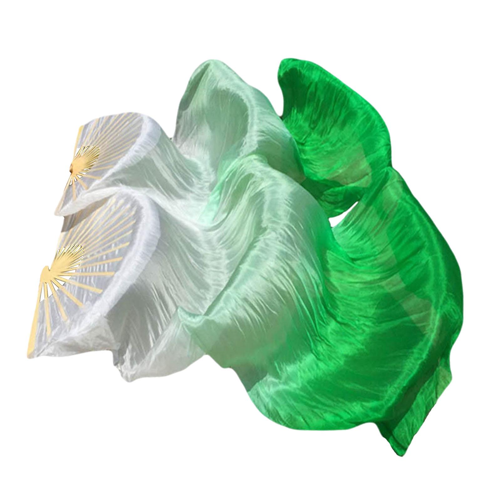 Bamboo Fan Veils White To Green