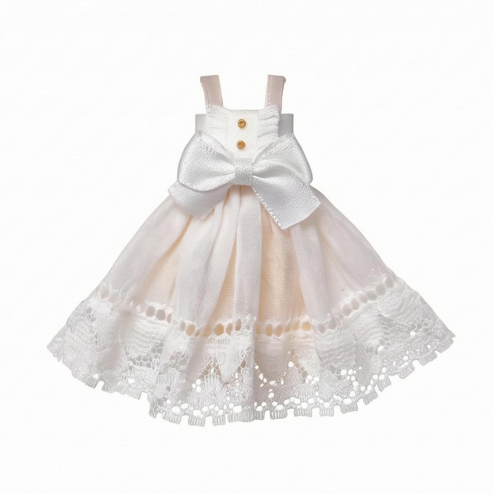 OB11 Doll Dress Layered Skirt White