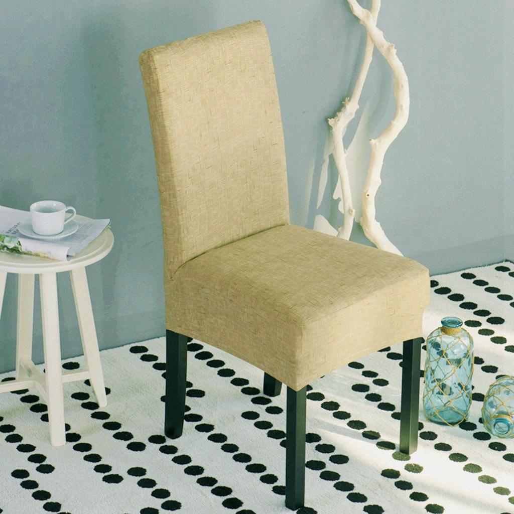 Universal Stretch Dining Room Chair Slipcover Stool Seat Cover  Khaki