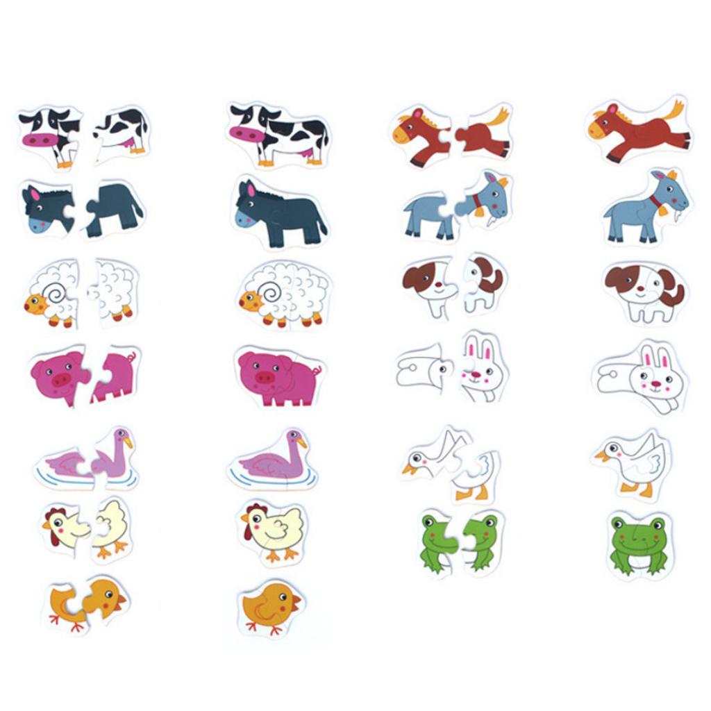 Preschool Educational Puzzle Cognitive Card Matching Game Farm Animals