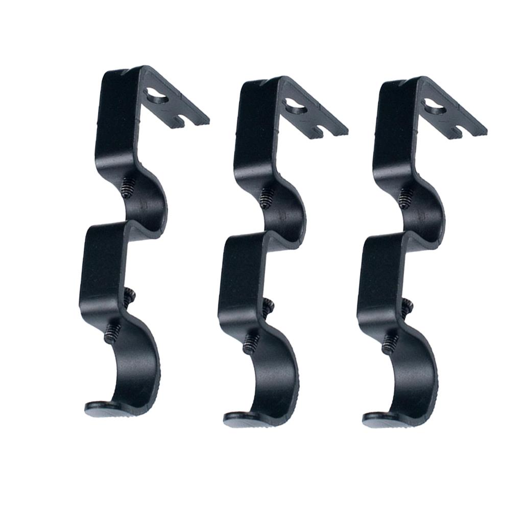 3Pcs Drapery Double Curtain Rod Wall Bracket Holder Heavy Duty | eBay