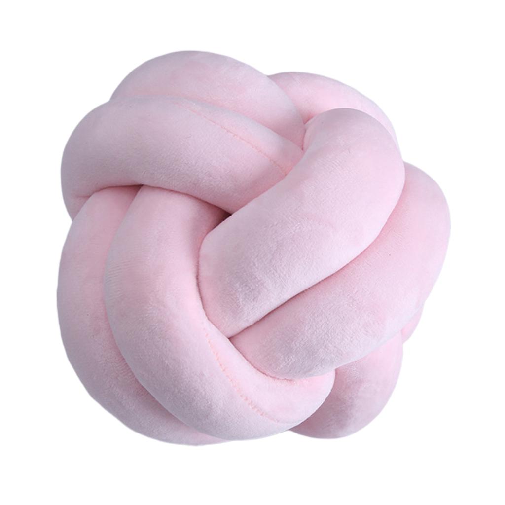 Soft Plush Knot Cushion Sofa Throw Pillow  for Living Room Pink