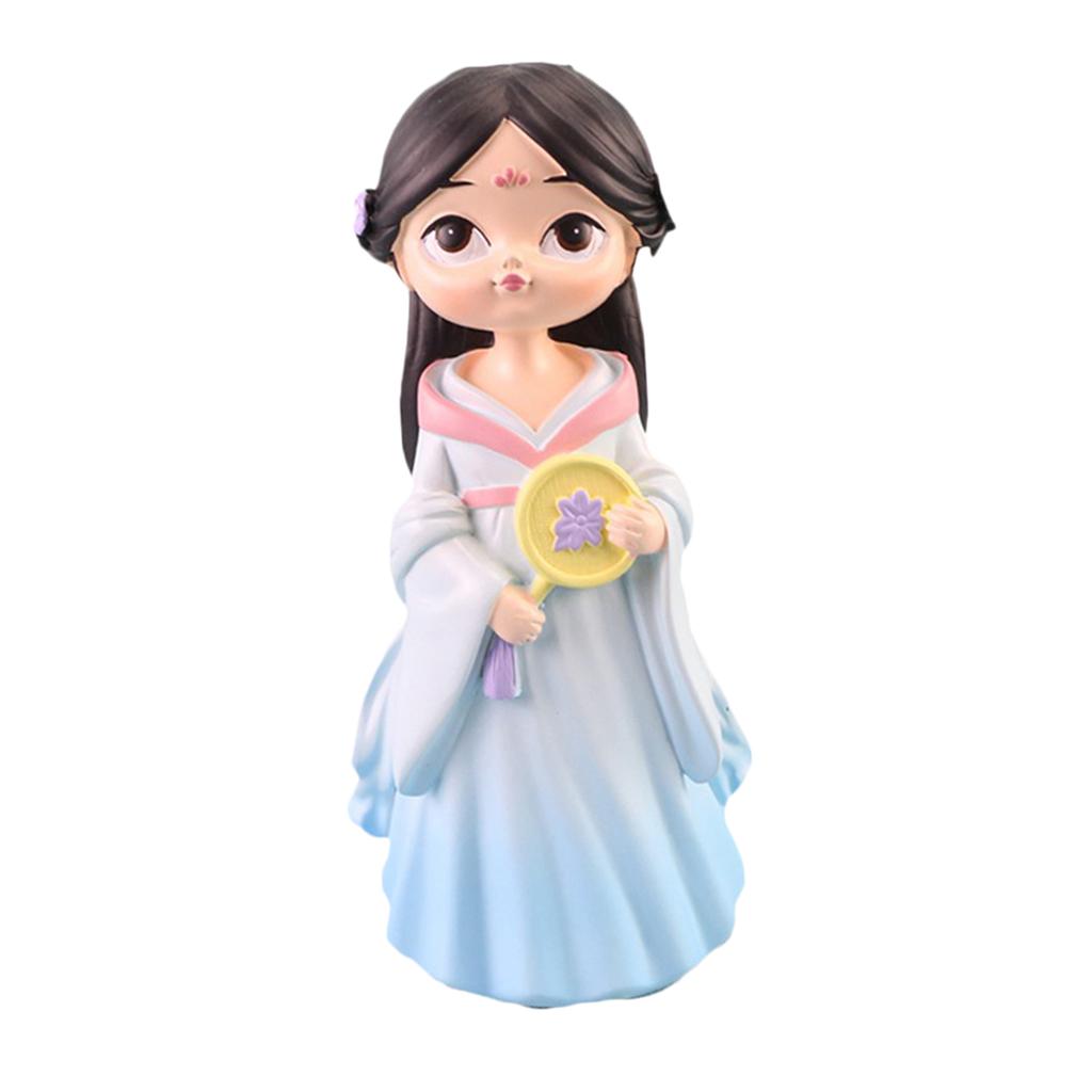 Chinese palace girl resin ornaments Blue