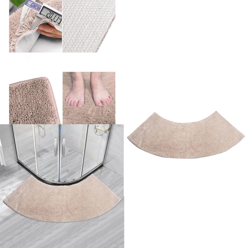 Sector Shower Mat Non Slip Bathtub Carpet for Bathroom Beige