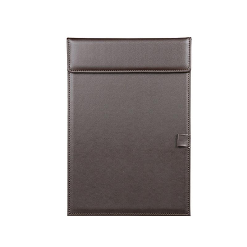 PU Leather A4 Clipboard Tablet Writting Pad Pen Clip Coffee