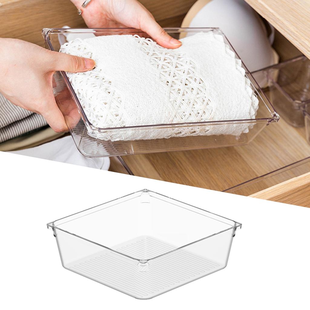 Stackable Drawer Organizer Makeup Stationery Divider Storage 15.3x15.3x5.2cm